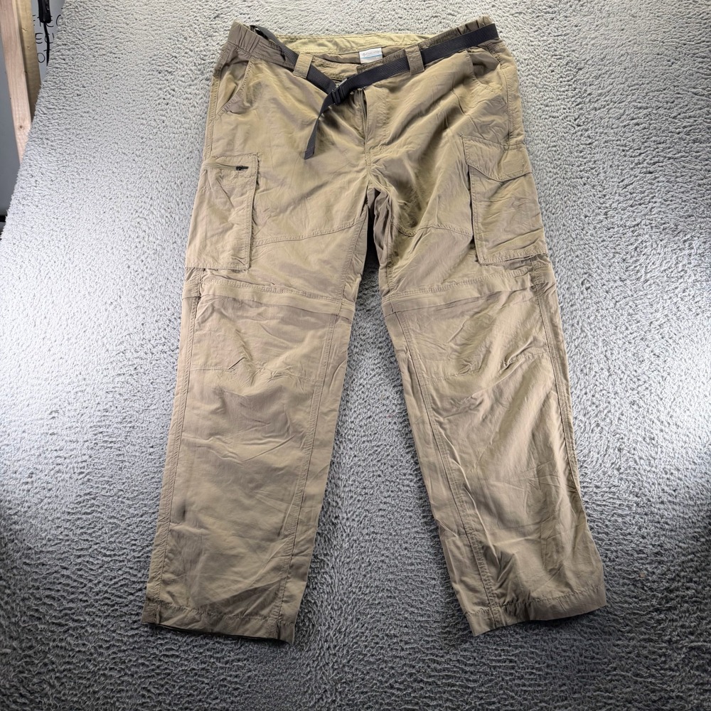 Columbia Pant Mens 38x30 Brown Nylon Windbreaker Straight Convertible Hiking‎
